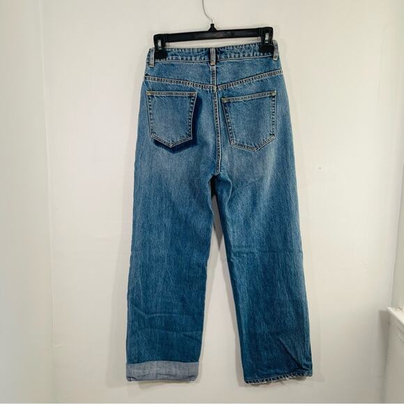 Rebecca Taylor La Vie High Rise Patchwork Straight Leg Denim Jeans 24 - Picture 11 of 11